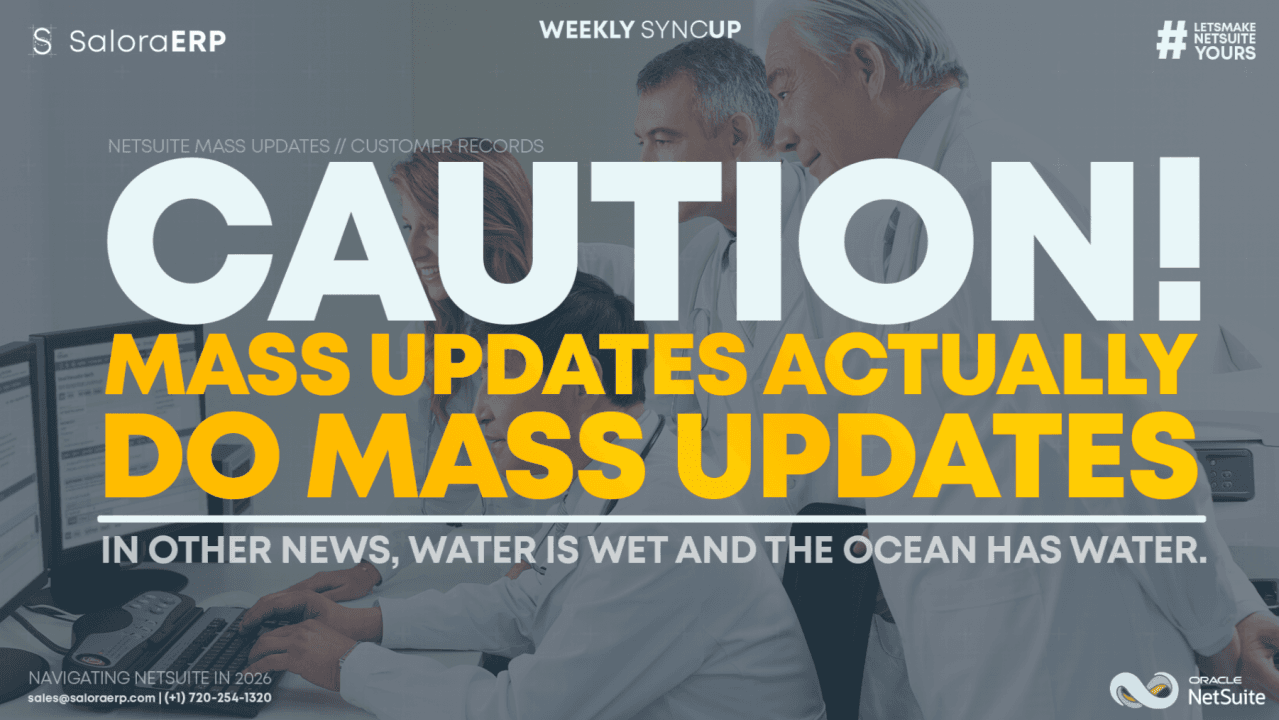 Caution. Mass updates actually do mass updates